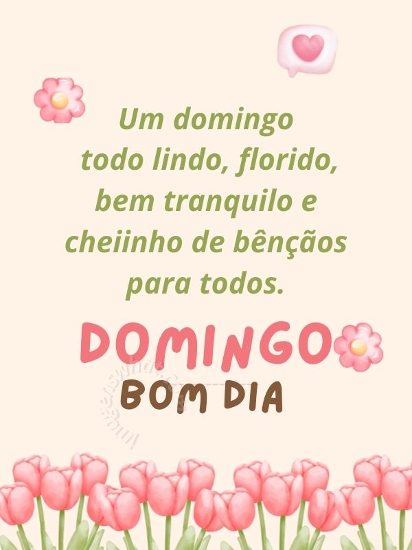 Bom dia Domingo Lindo dia florido