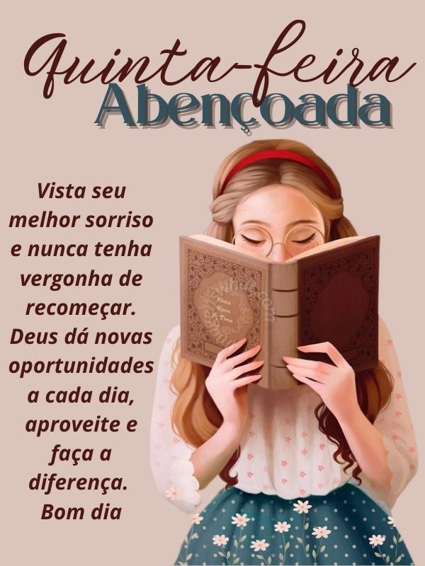 Um lindo sorriso para recomeçar - Quinta-feira Abençoada mensagens