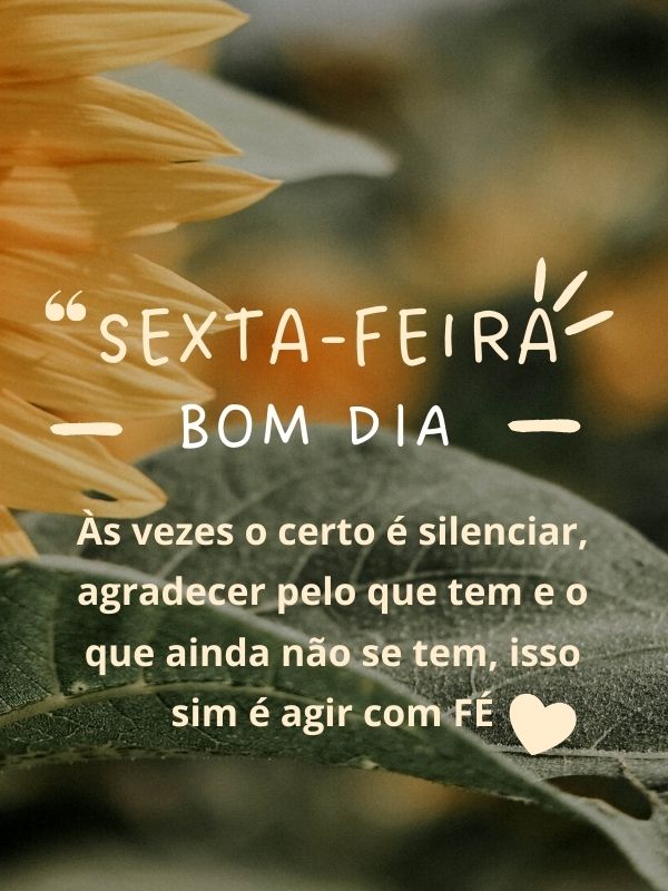 Bom dia sexta-feira com mensagens de fé