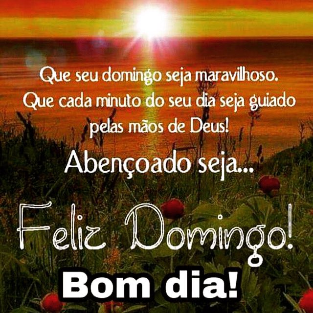 Que seu domingo seja cheio da presença de Deus bom dia.