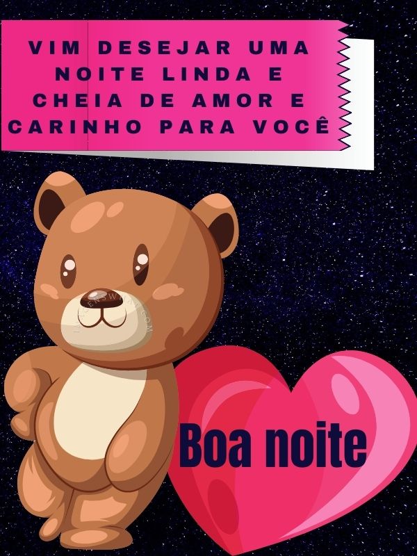 Noite cheia de carinho e amor - Imagens de Boa noite com Carinho