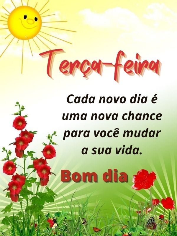 Bom dia terça-feira com novas oportunidades