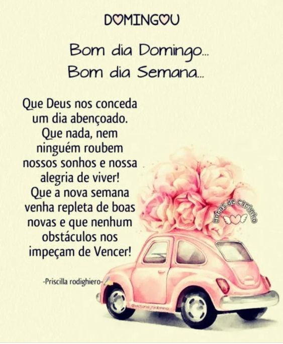 Bom dia domingo e semana