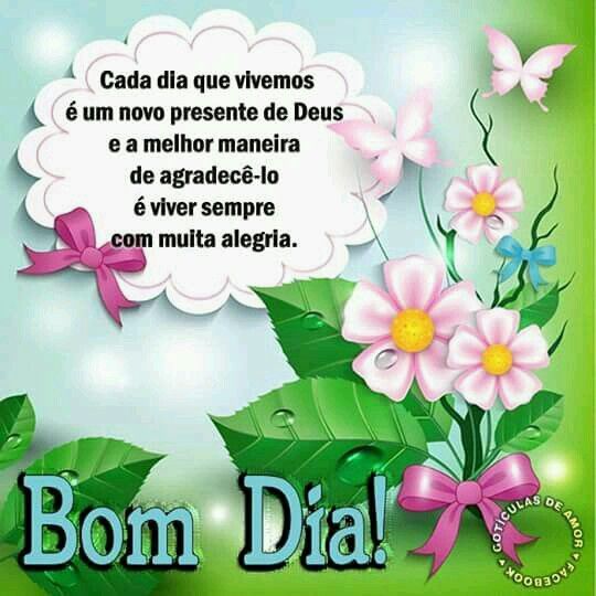 Bom dia com flores e mensagens