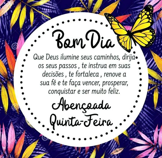 Bom dia Quinta-feira Deus ilumine