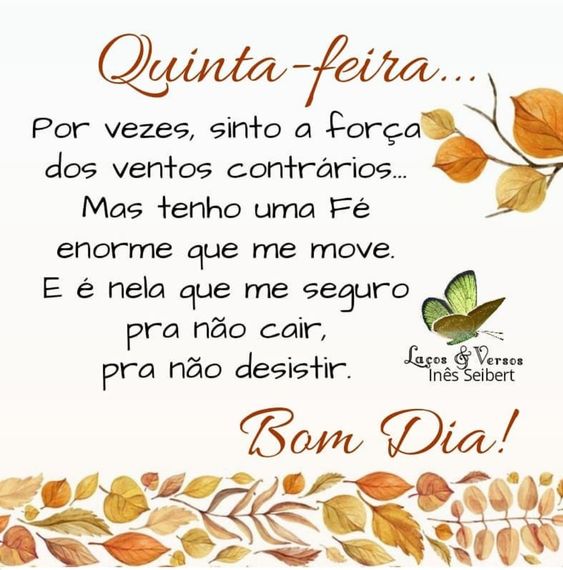 Bom dia Quinta-feira tenho fé