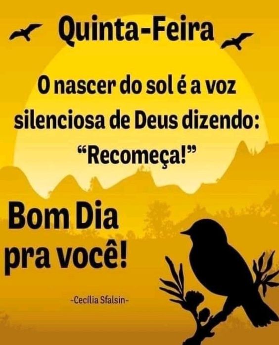 Quinta-feira bom dia pra você