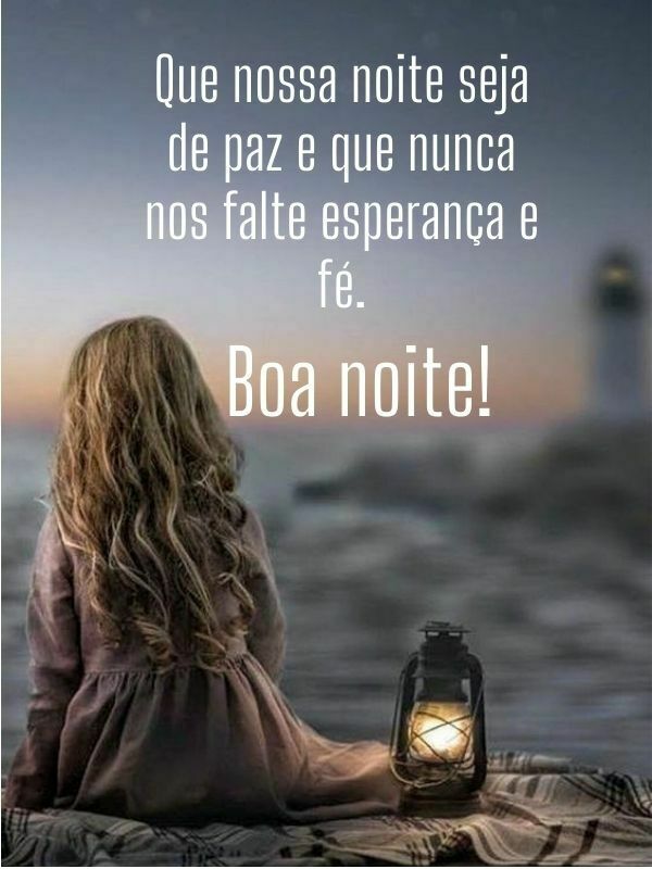 Boa noite com Deus de paz e fé