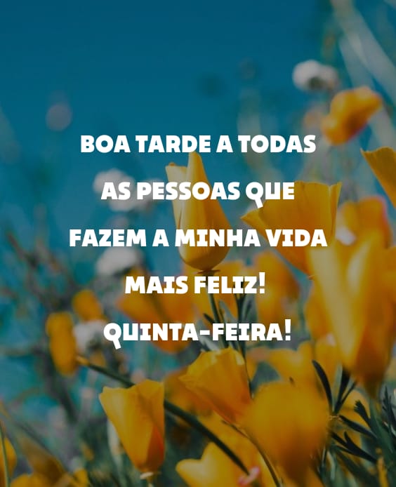 Boa tarde quinta-feira feliz