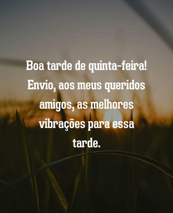 Boa tarde quinta-feira amigos