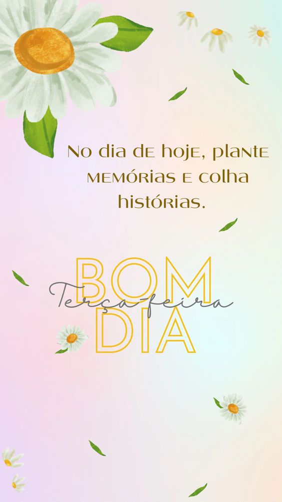 Bom dia terça-feira plante memórias.