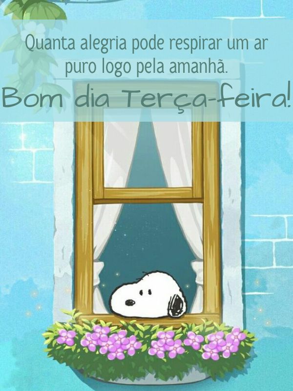 Frases animadas de bom dia terça-feira com snoopy