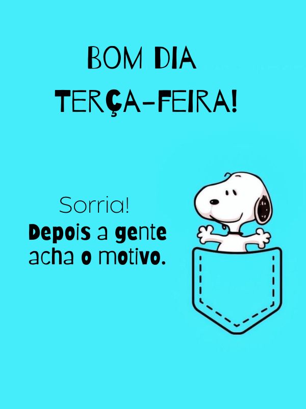 Bom dia terça-feira sorria com Snoopy