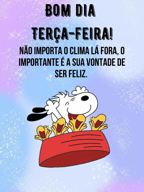 Terça-feira com frases animadas Snoopy