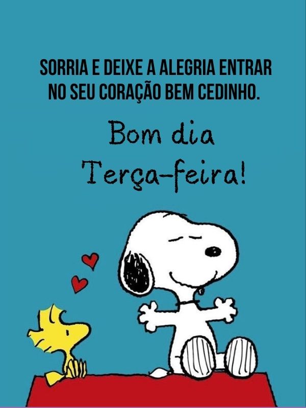 Animado Bom dia terça-feira Snoopy