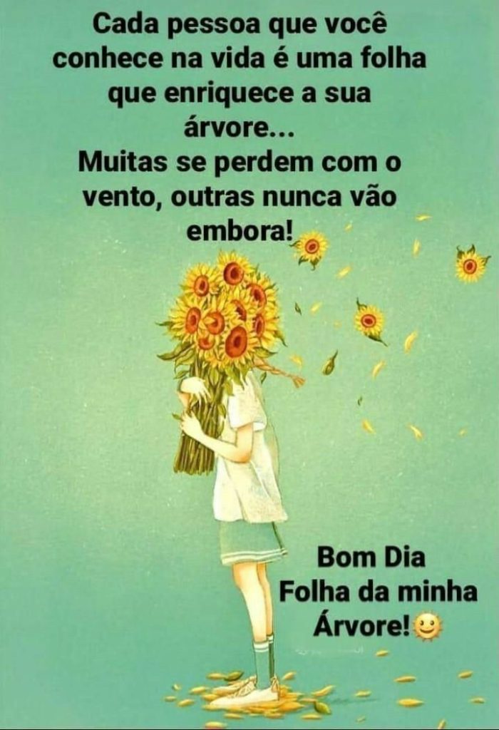 Bom dia com flores folha da minha árvore.