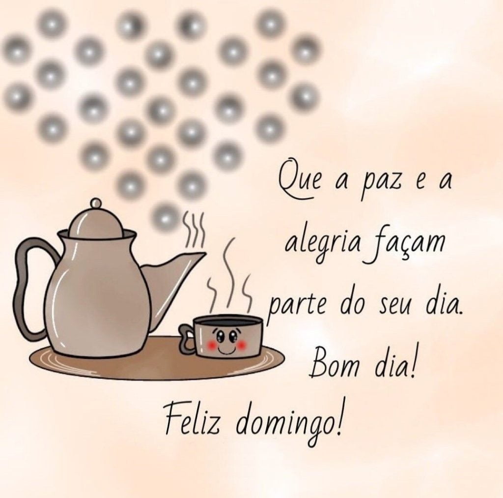 Bom dia domingo a paz e a alegria.