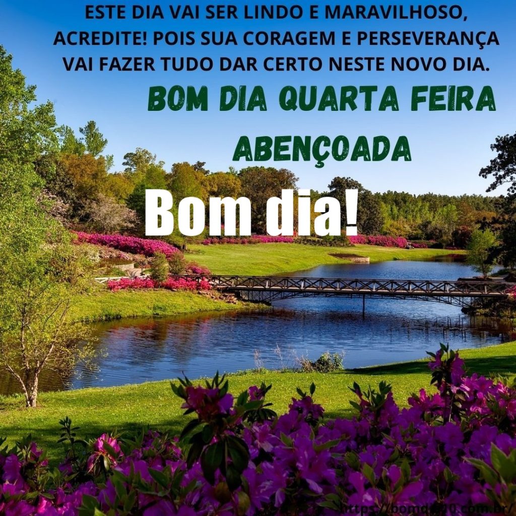 Bom dia quarta-feira este dia  vai ser lindo e maravilhoso.