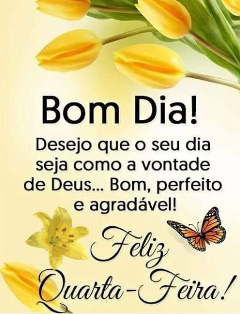 Bom dia quarta-feira a vontade de Deus.