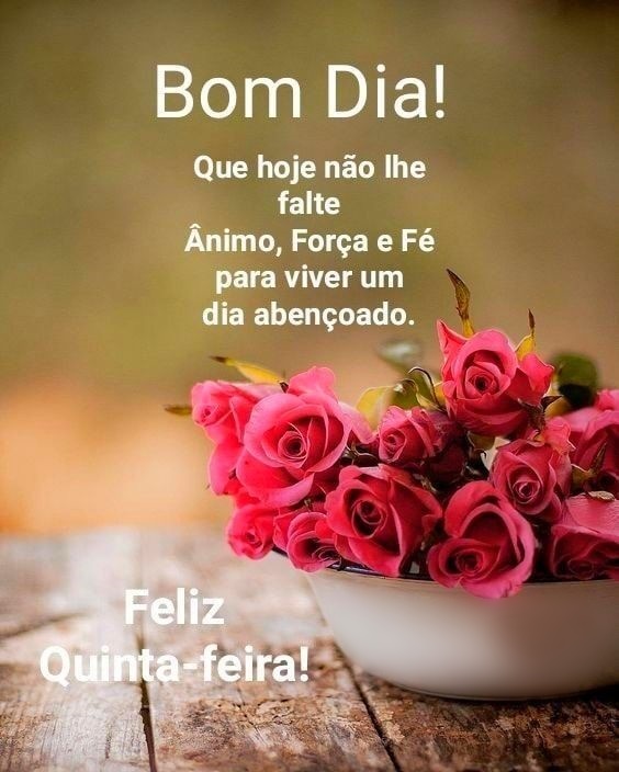 Bom dia quinta-feira ânimo, força e fé.