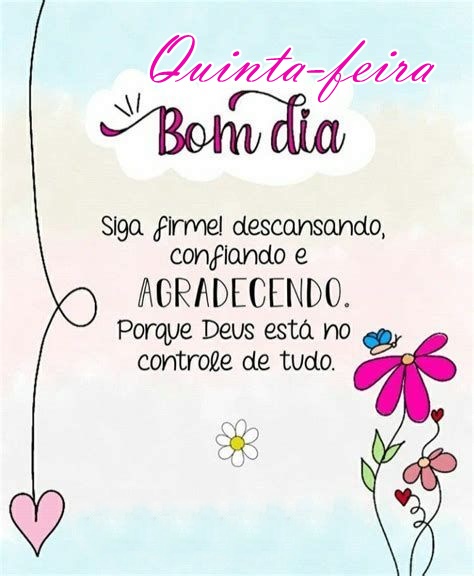 Bom dia quinta-feira confiando e agradecendo.