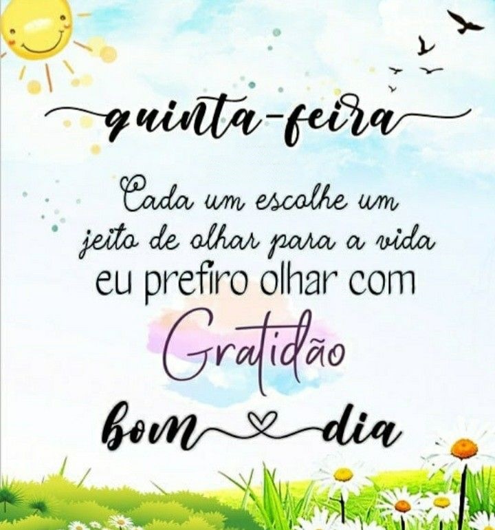 Bom dia quinta-feira olhar com gratidão.