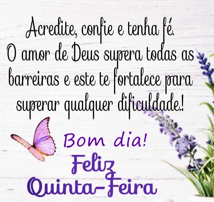 Bom dia quinta-feira o amor de Deus.