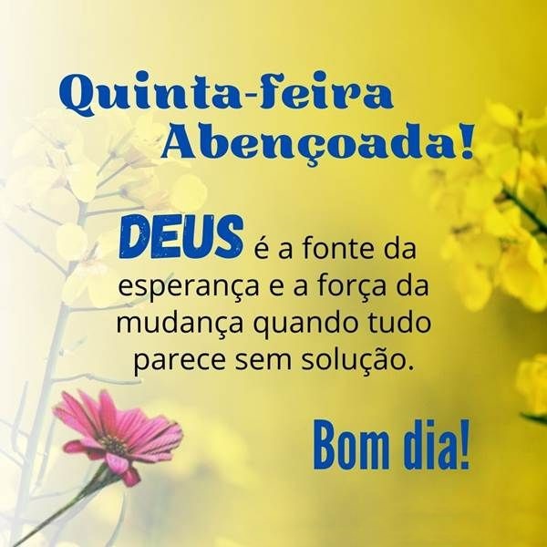 Bom dia quinta-feira abençoada.