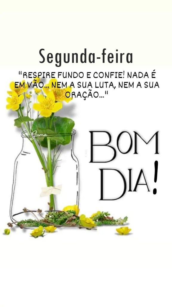 Bom dia segunda-feira respire fundo e confie.