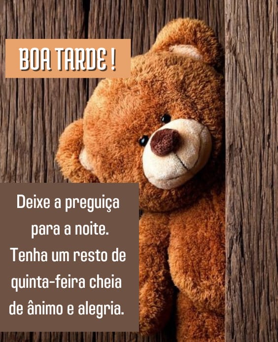 Boa tarde quinta-feira com alegria