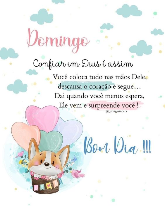 Confia em Deus, bom dia 