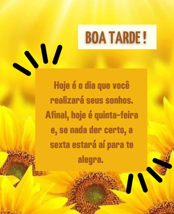 Boa tarde quinta-feira para se alegrar