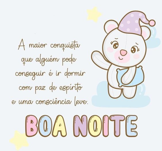 Boa noite e uma consciência leve.