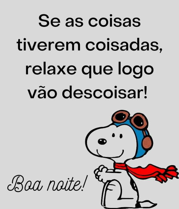 Imagem de boa noite engraçada com snoopy.