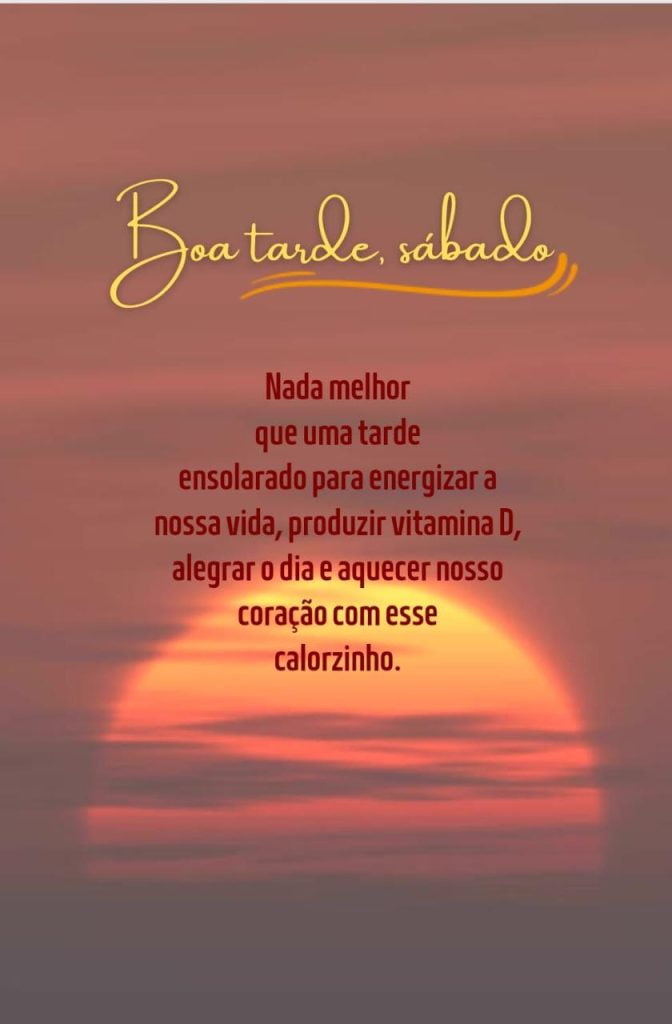 Tarde de sábado para recarregar as energias