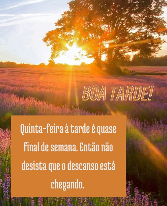 Boa tarde quinta-feira animada