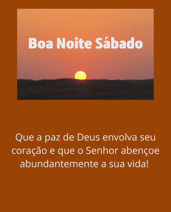 Boa noite sábado de Deus