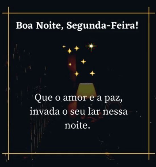 Boa noite Segunda-feira amor e paz