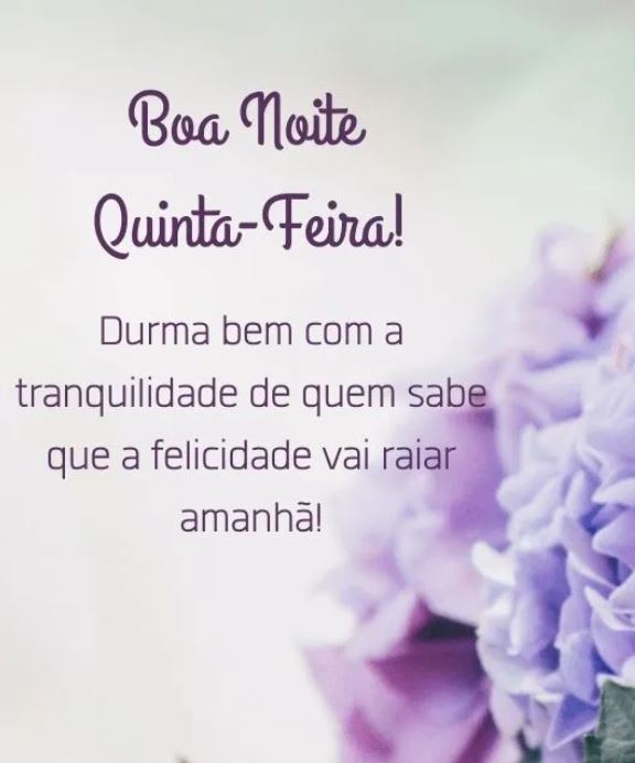 Boa noite Quinta-feira durma bem