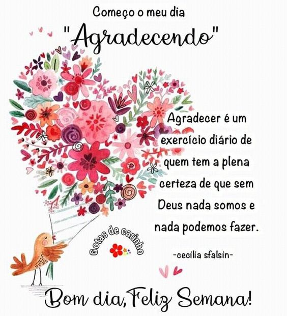 Agradecendo bom dia feliz semana