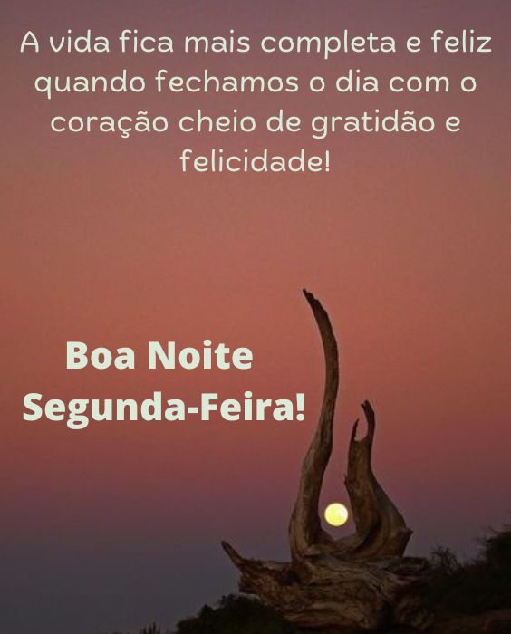 Boa noite segunda-feira de gratidão