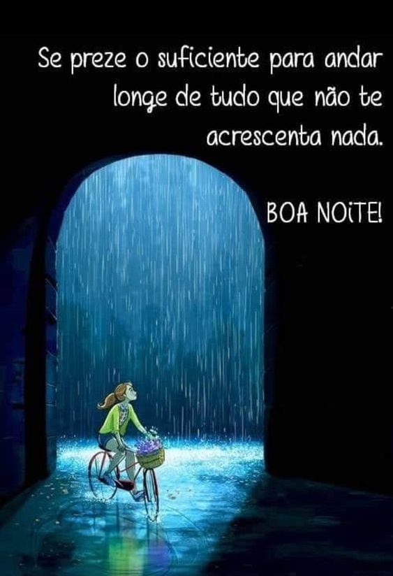 Imagem de boa noite com chuva.