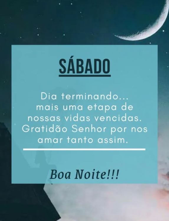 Sábado terminando boa noite