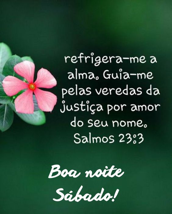 Salmos 23:3 Boa noite Sábado