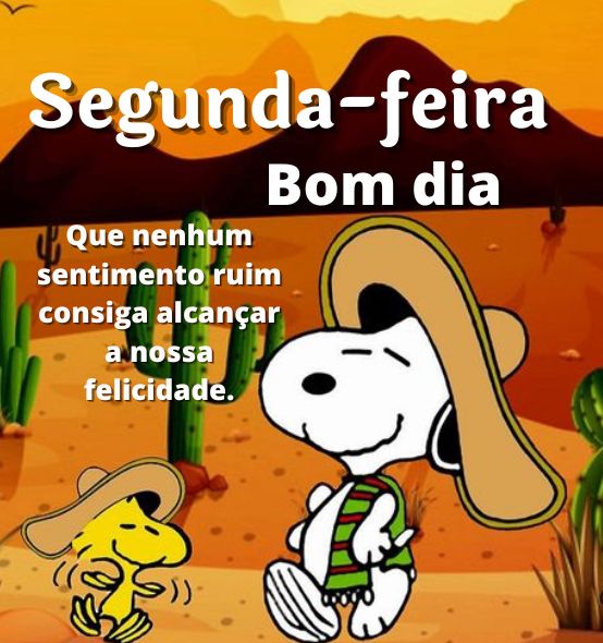 Bom dia segunda-feira snoopy de chapei