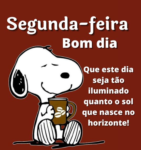 Bom dia segunda-feira iluminada com snoopy