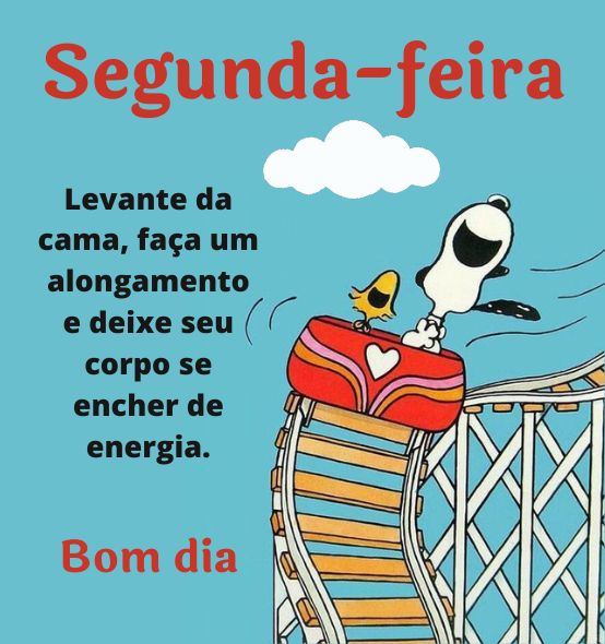 Bom dia segunda-feira com alegria snoopy