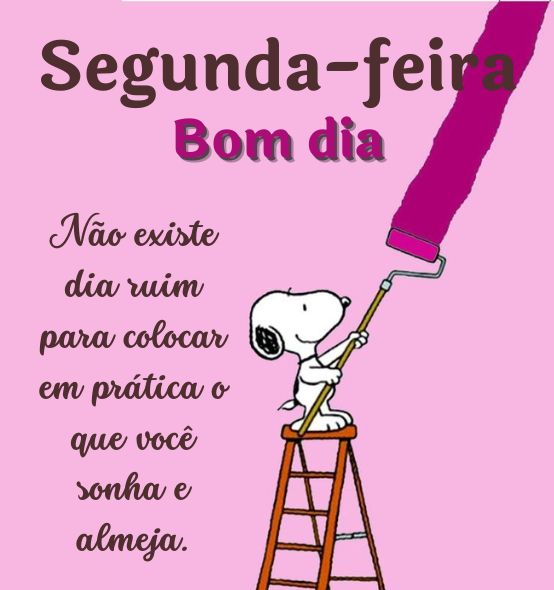 Bom dia segunda-feira snoopy pintando