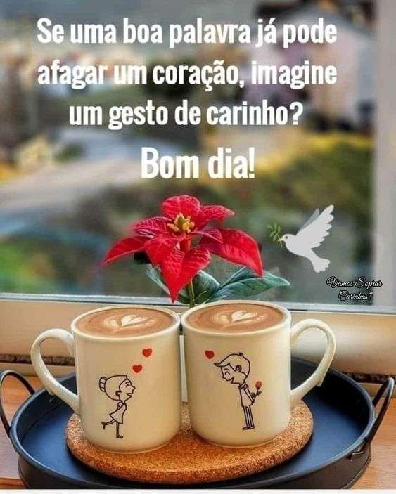 Bom dia afago no coração