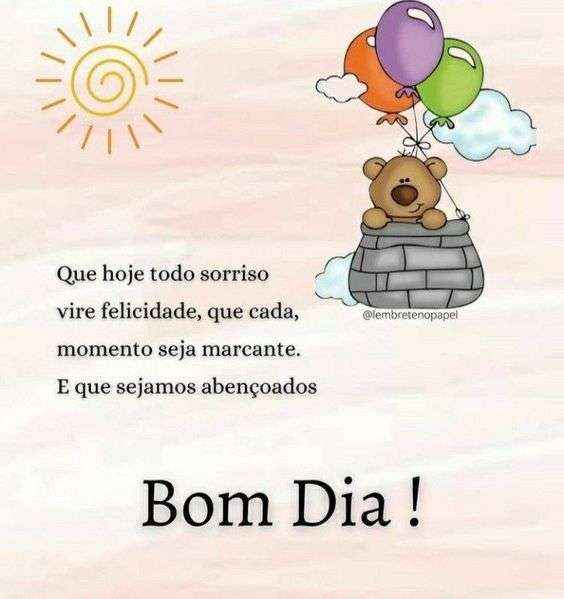 Bom dia com felicidade